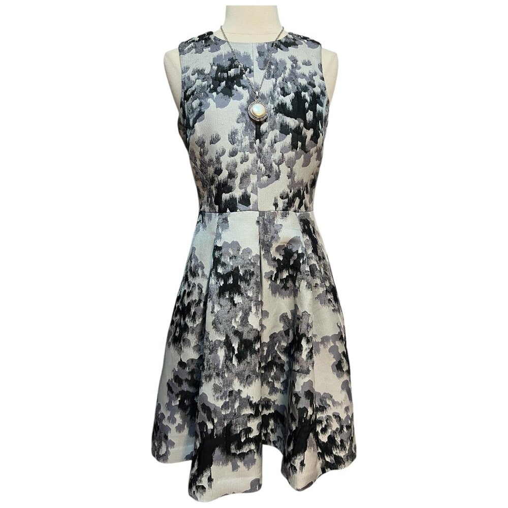 Black, white and silver patterned dress